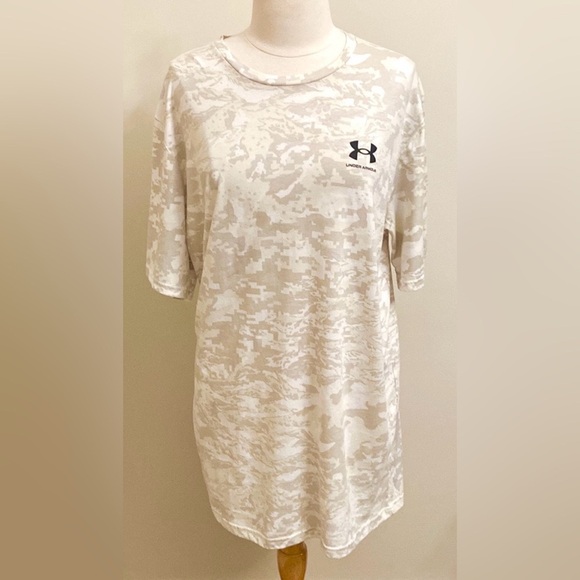 Under Armour Men’s ABC Camo Cream Taupe Crew Neck Short Sleeve Loose T-Shirt XXL - Picture 1 of 12